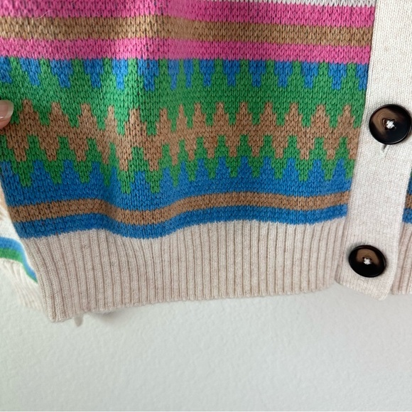 NWT BODEN Abi Jacquard Cardigan Multi Aztec SZ S - Picture 3 of 6